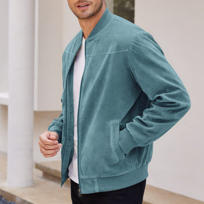 Men's Premium Suede-Touch Bomber Jacket