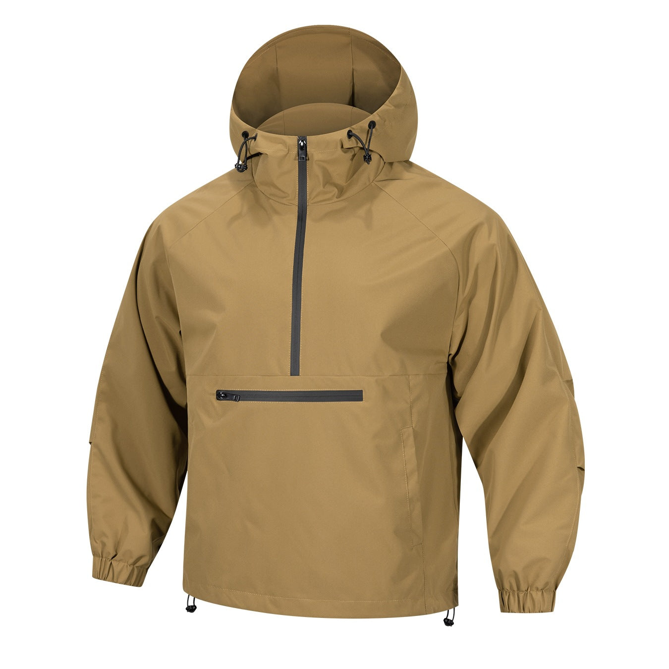Men's Lightweight Water-Resistant Hooded Anorak Windbreaker Jacket