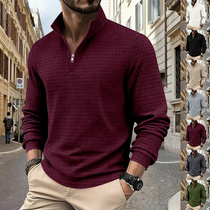 Men's Textured Quarter-Zip Pullover