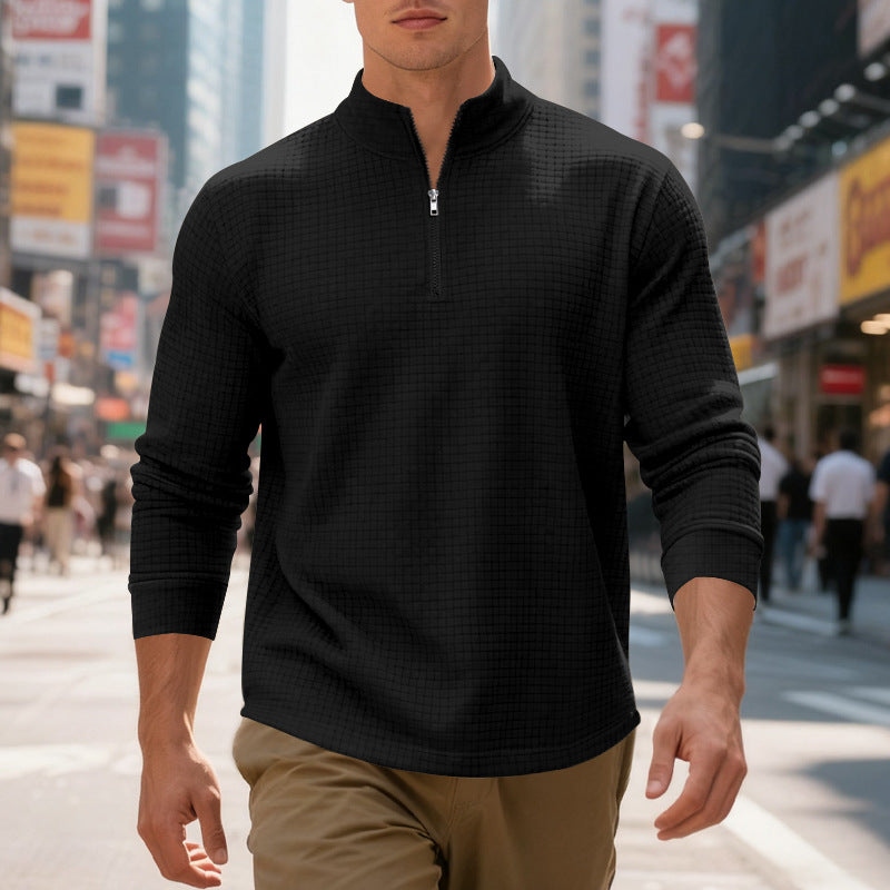 Men's Textured Quarter-Zip Pullover