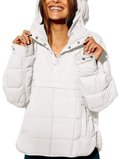 Women's Hooded Quilted Pullover Jacket