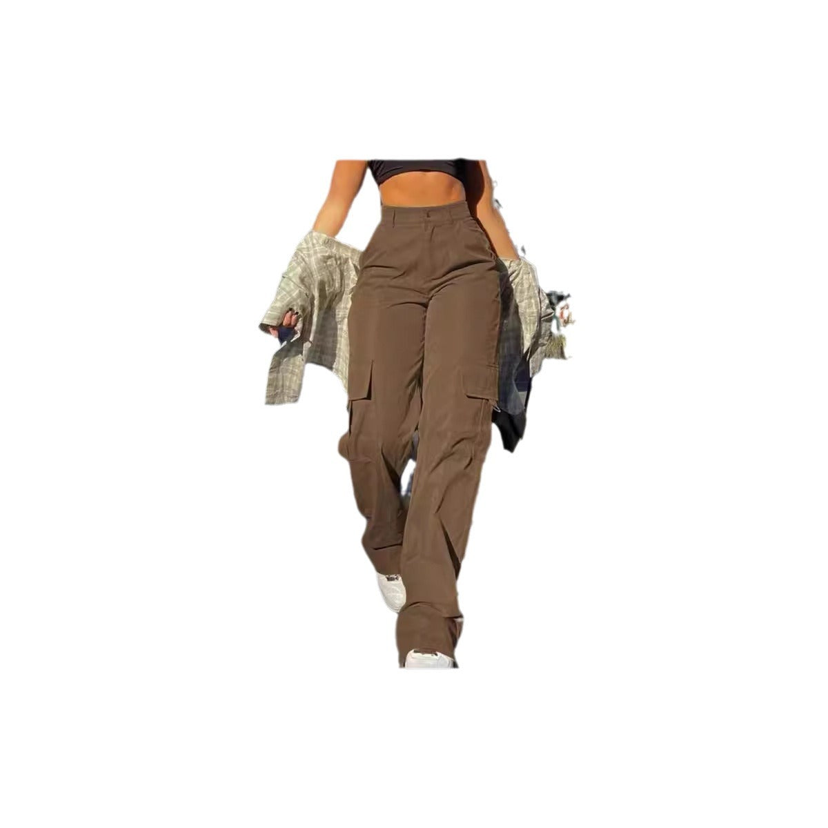 Women's High-Waisted Multi-Pocket Cargo Pants