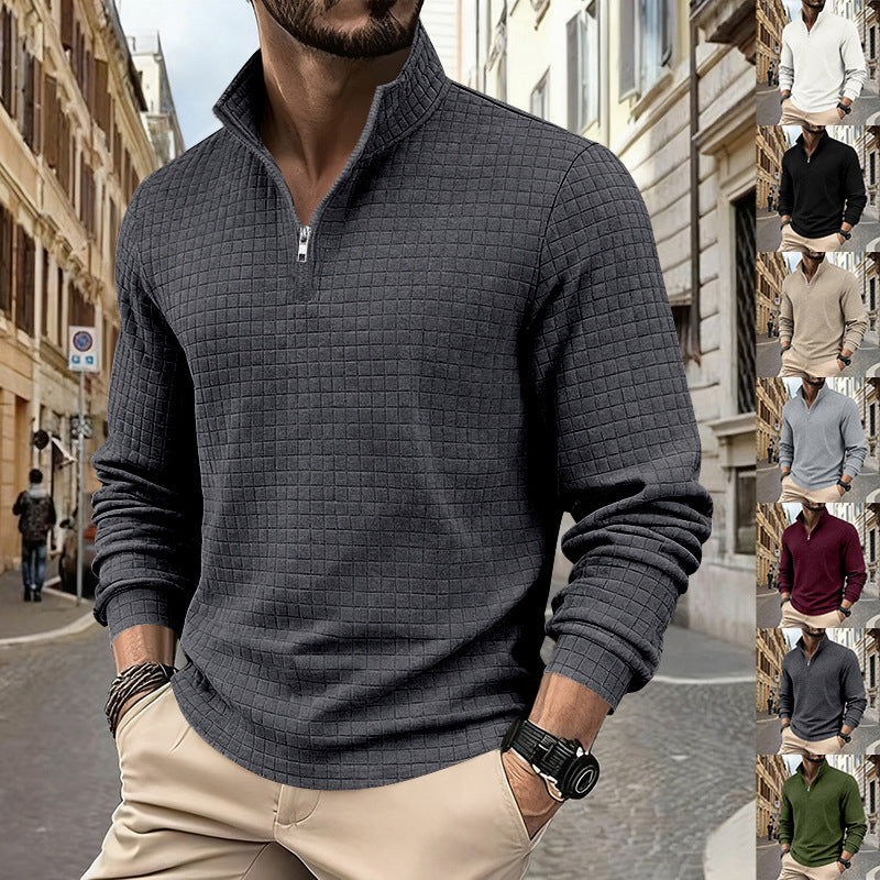 Men's Textured Quarter-Zip Pullover