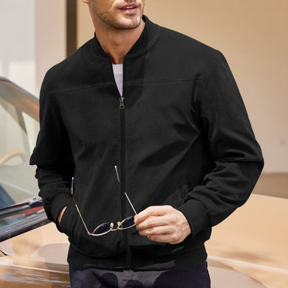 Men's Premium Suede-Touch Bomber Jacket