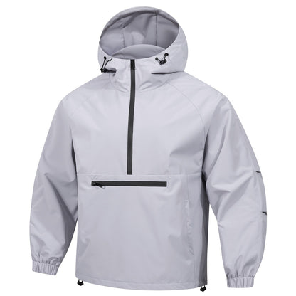 Men's Lightweight Water-Resistant Hooded Anorak Windbreaker Jacket