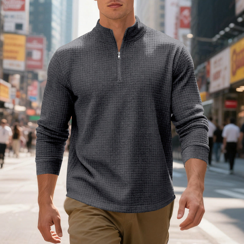 Men's Textured Quarter-Zip Pullover