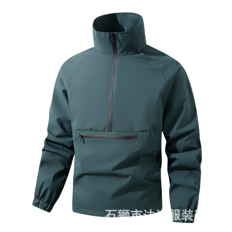 Men's Lightweight Water-Resistant Hooded Anorak Windbreaker Jacket