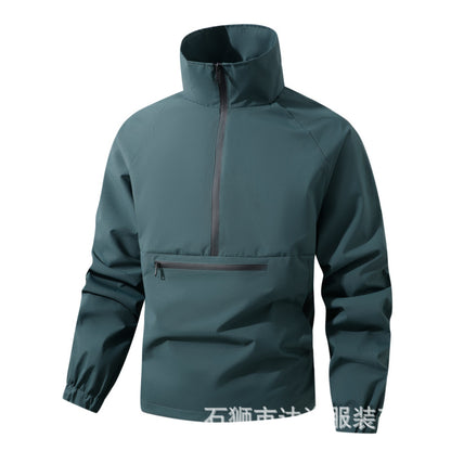 Men's Lightweight Water-Resistant Hooded Anorak Windbreaker Jacket