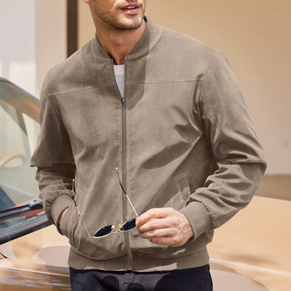Men's Premium Suede-Touch Bomber Jacket