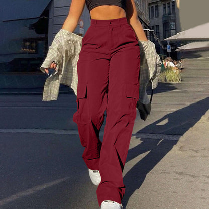 Women's High-Waisted Multi-Pocket Cargo Pants