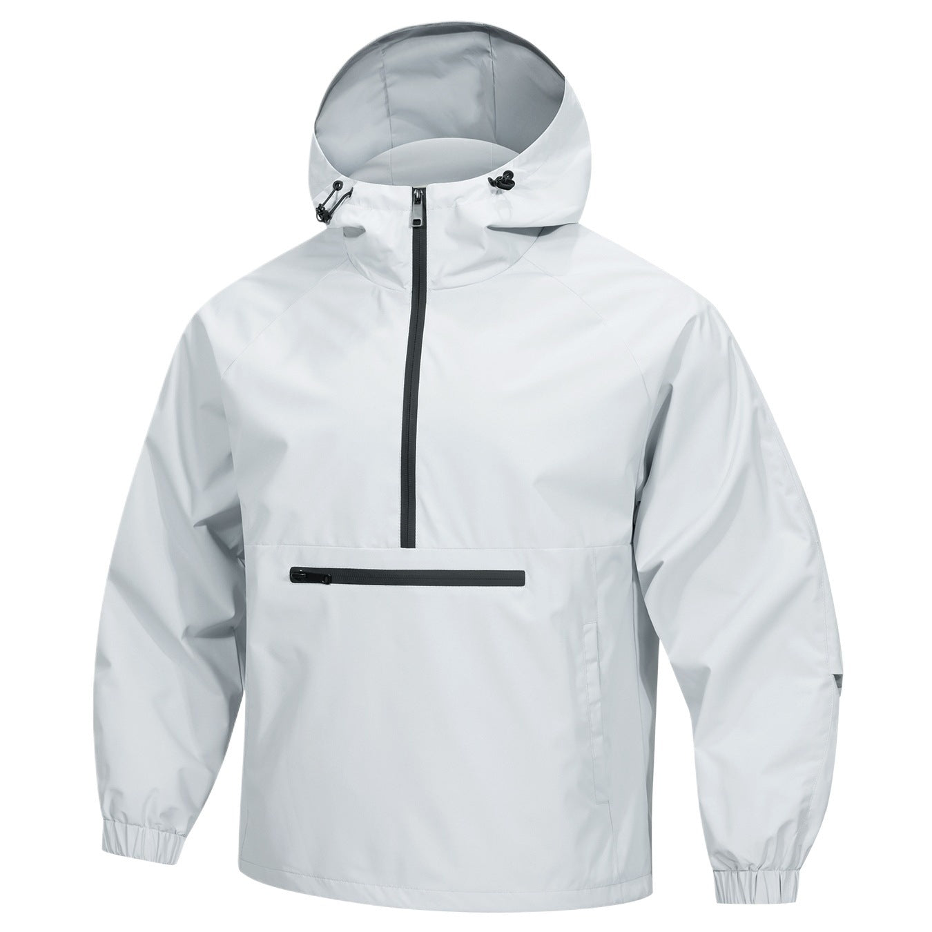 Men's Lightweight Water-Resistant Hooded Anorak Windbreaker Jacket