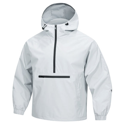 Men's Lightweight Water-Resistant Hooded Anorak Windbreaker Jacket