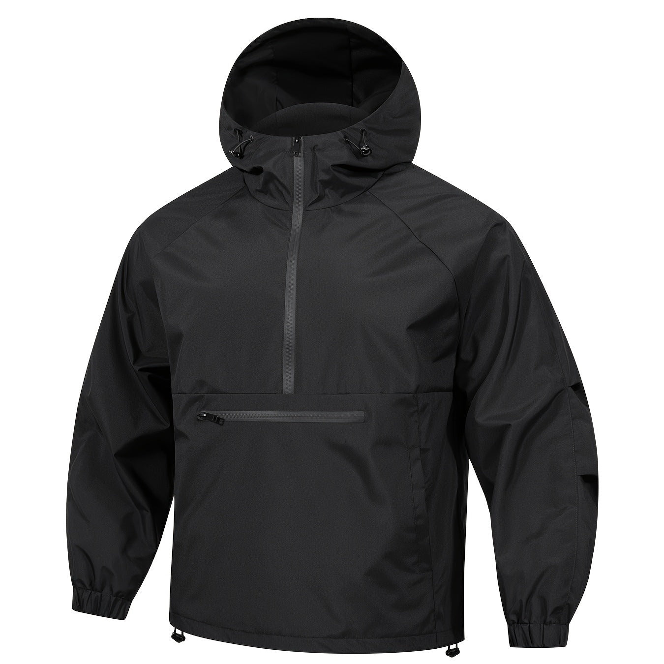 Men's Lightweight Water-Resistant Hooded Anorak Windbreaker Jacket