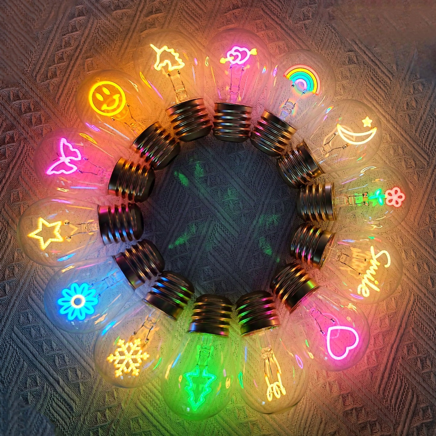 Rechargeable Rainbow LED Bulb Lamp with USB Charging