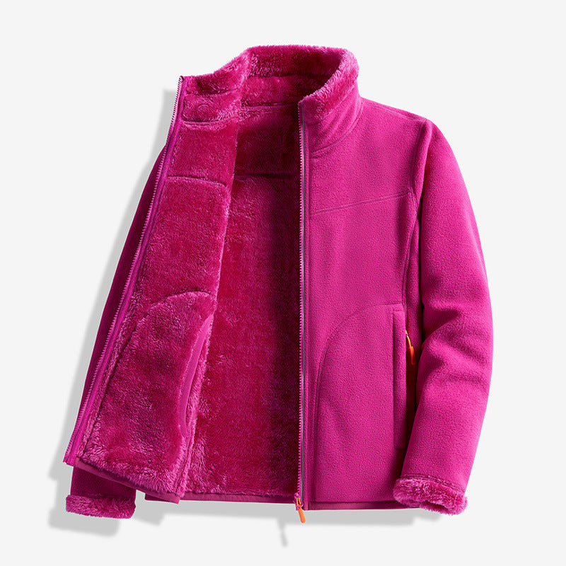 Unisex Double-Layer Fleece Full-Zip Jacket