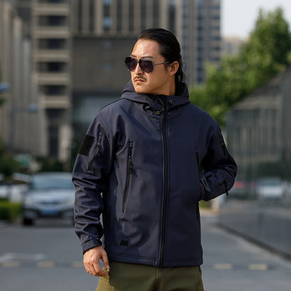 Men's Fleece-Lined Camouflage Softshell Tactical Jacket