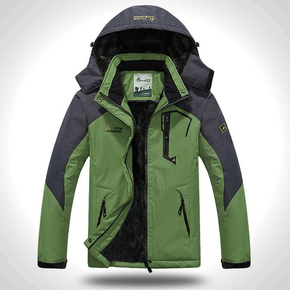 Fleece-Lined Hooded Outdoor Jacket