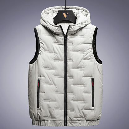 Men's Stand-Collar Quilted Puffer Vest