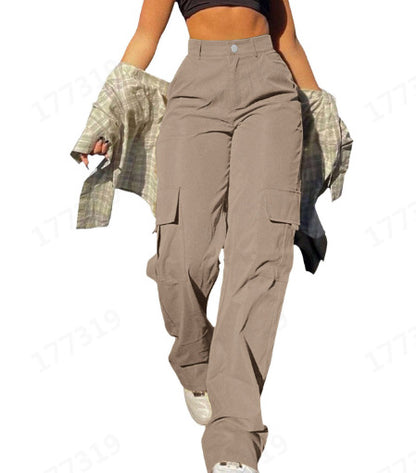 Women's High-Waisted Multi-Pocket Cargo Pants