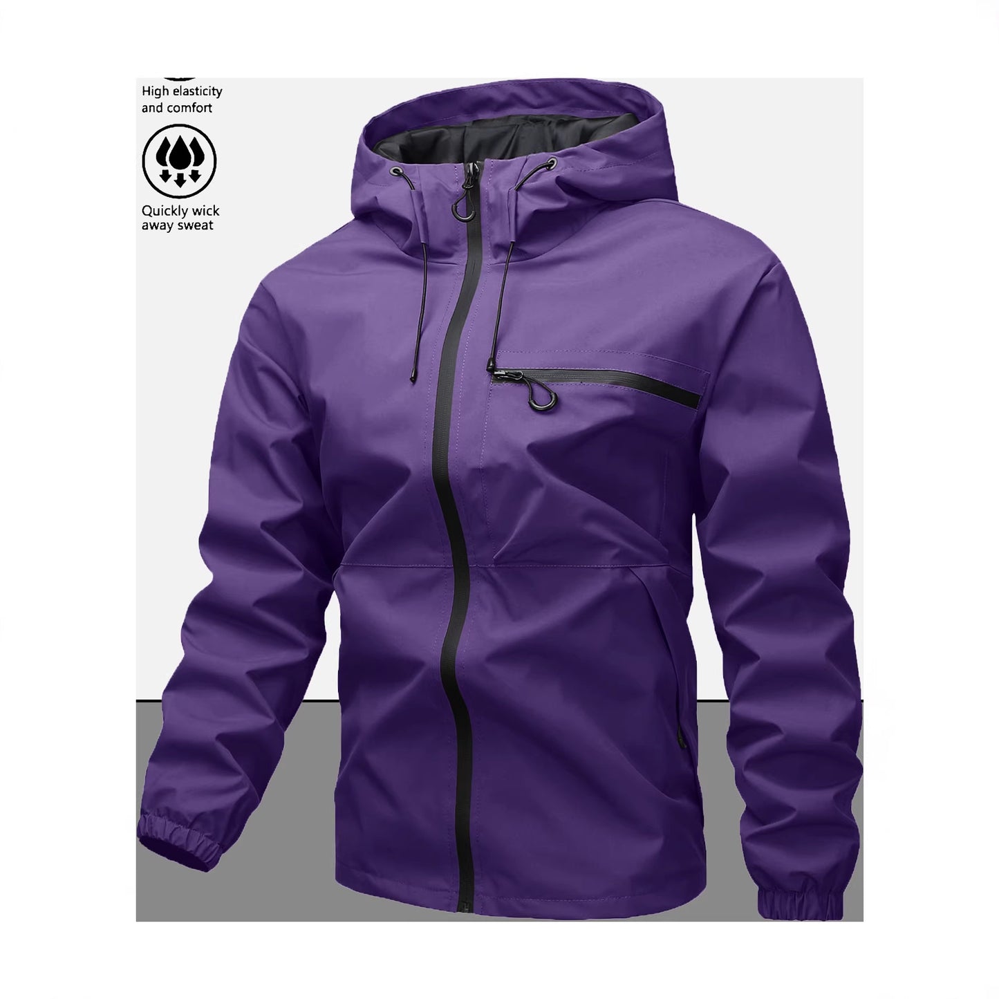 Men's Lightweight Water-Resistant Hooded Jacket