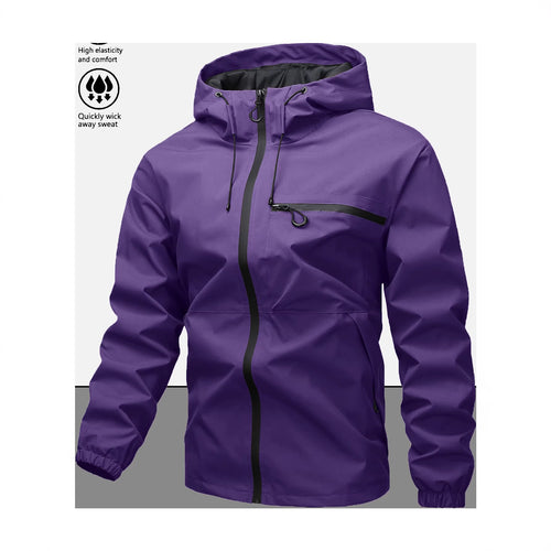 Men's Lightweight Water-Resistant Hooded Jacket