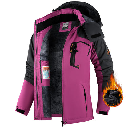Fleece-Lined Hooded Outdoor Jacket