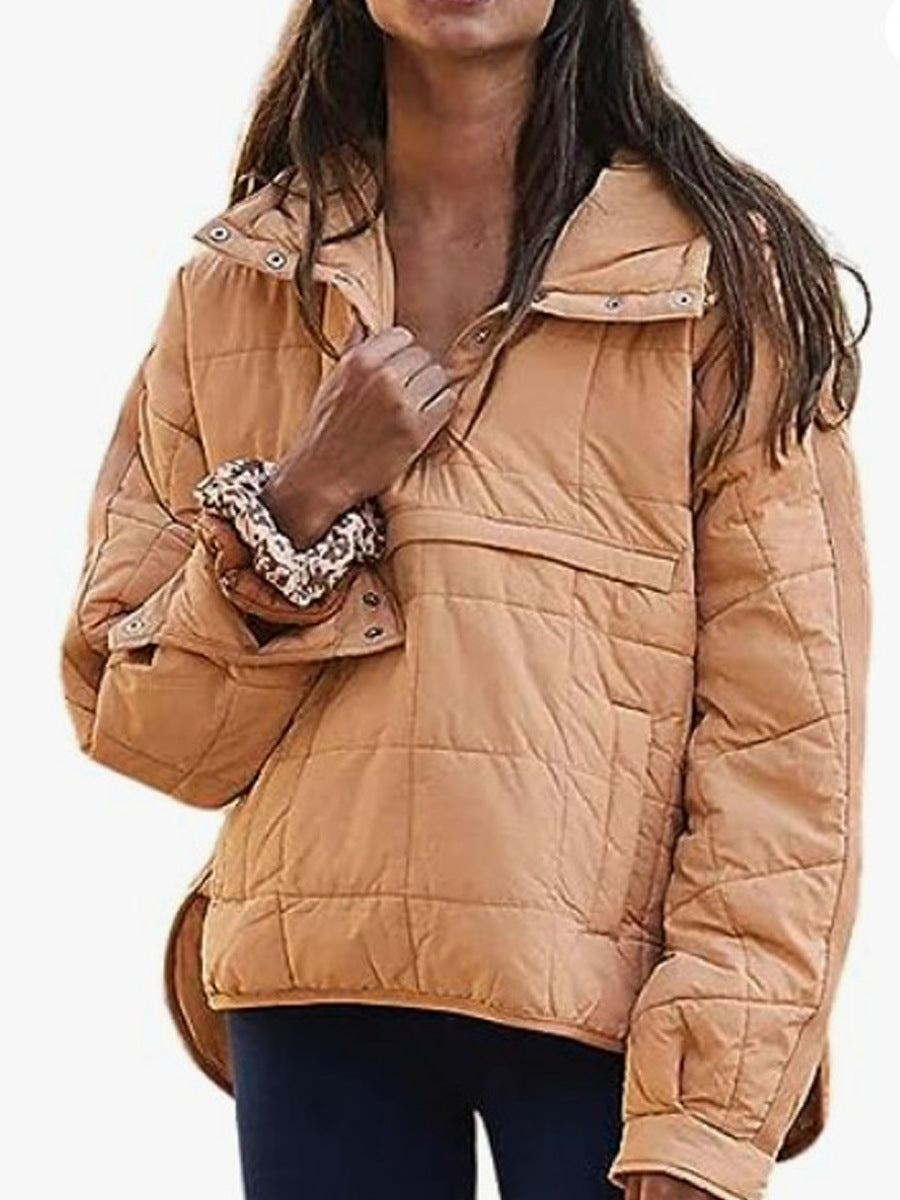 Women's Hooded Quilted Pullover Jacket