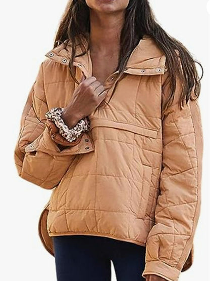 Women's Hooded Quilted Pullover Jacket