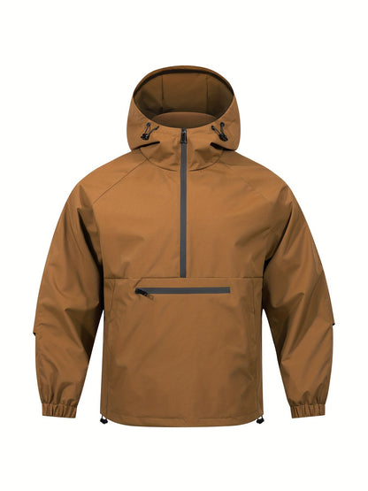 Men's Lightweight Water-Resistant Hooded Anorak Windbreaker Jacket