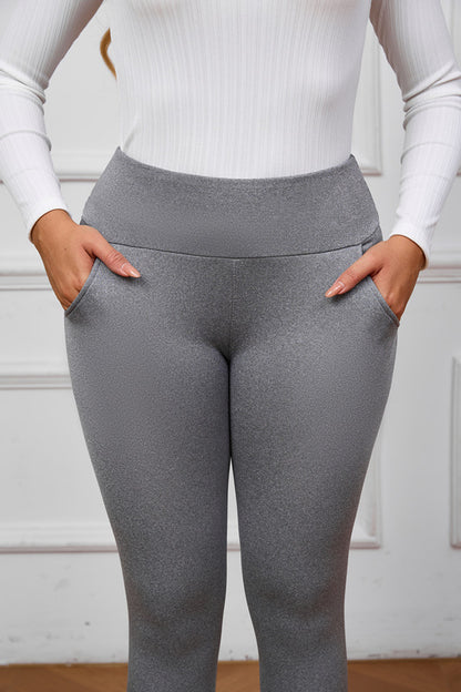 Women's Fleece-Lined Warm Leggings, High Waist Skinny Winter Pants