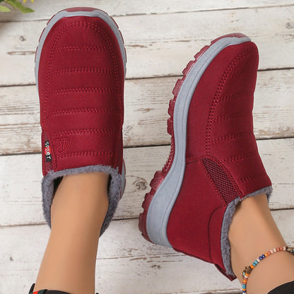 Unisex Warm Sheepskin-Lined Boots , Easy To Wear, Comfortable When Walking