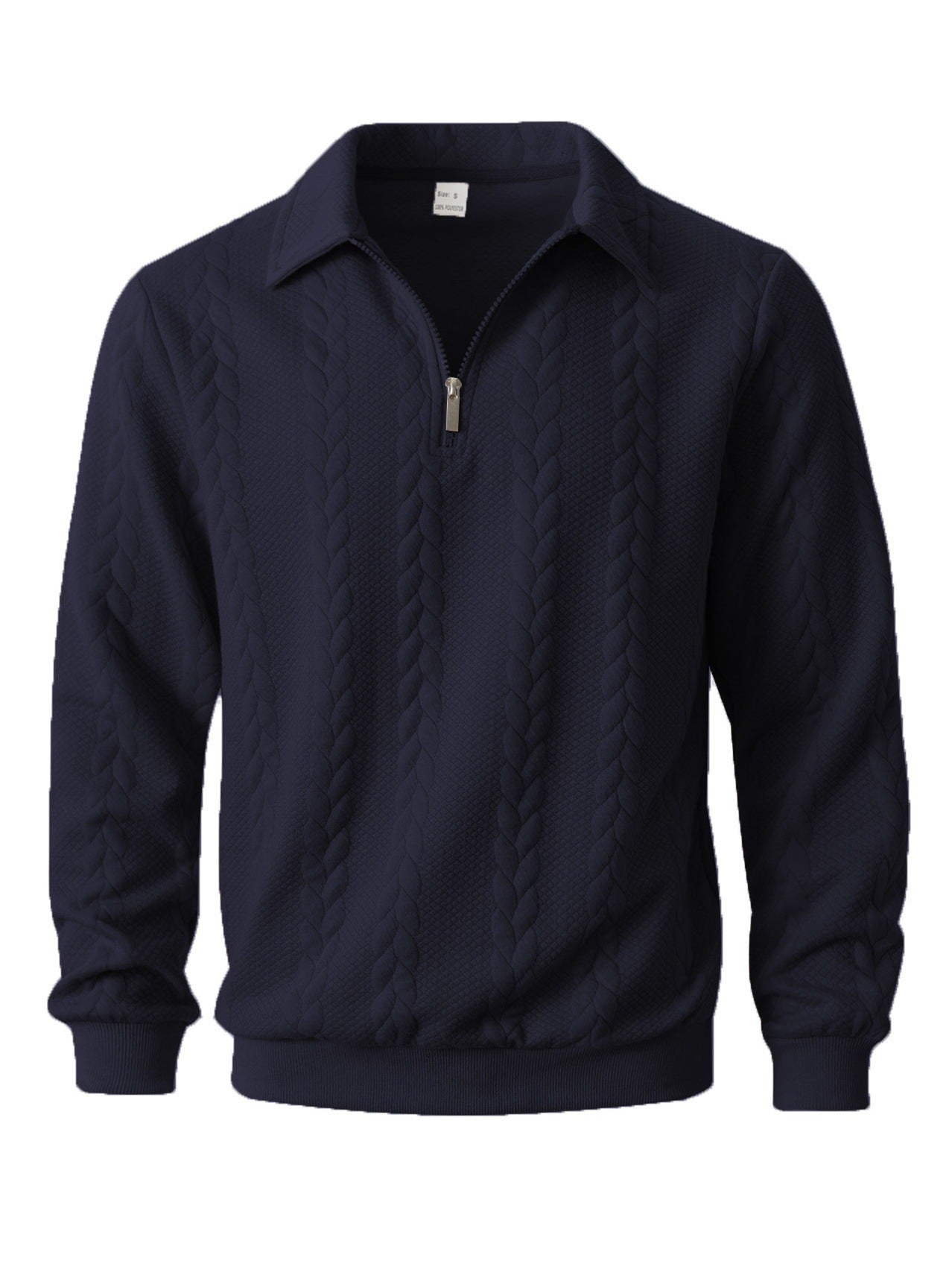 Men's Cable Knit Quarter-Zip Polo Sweater
