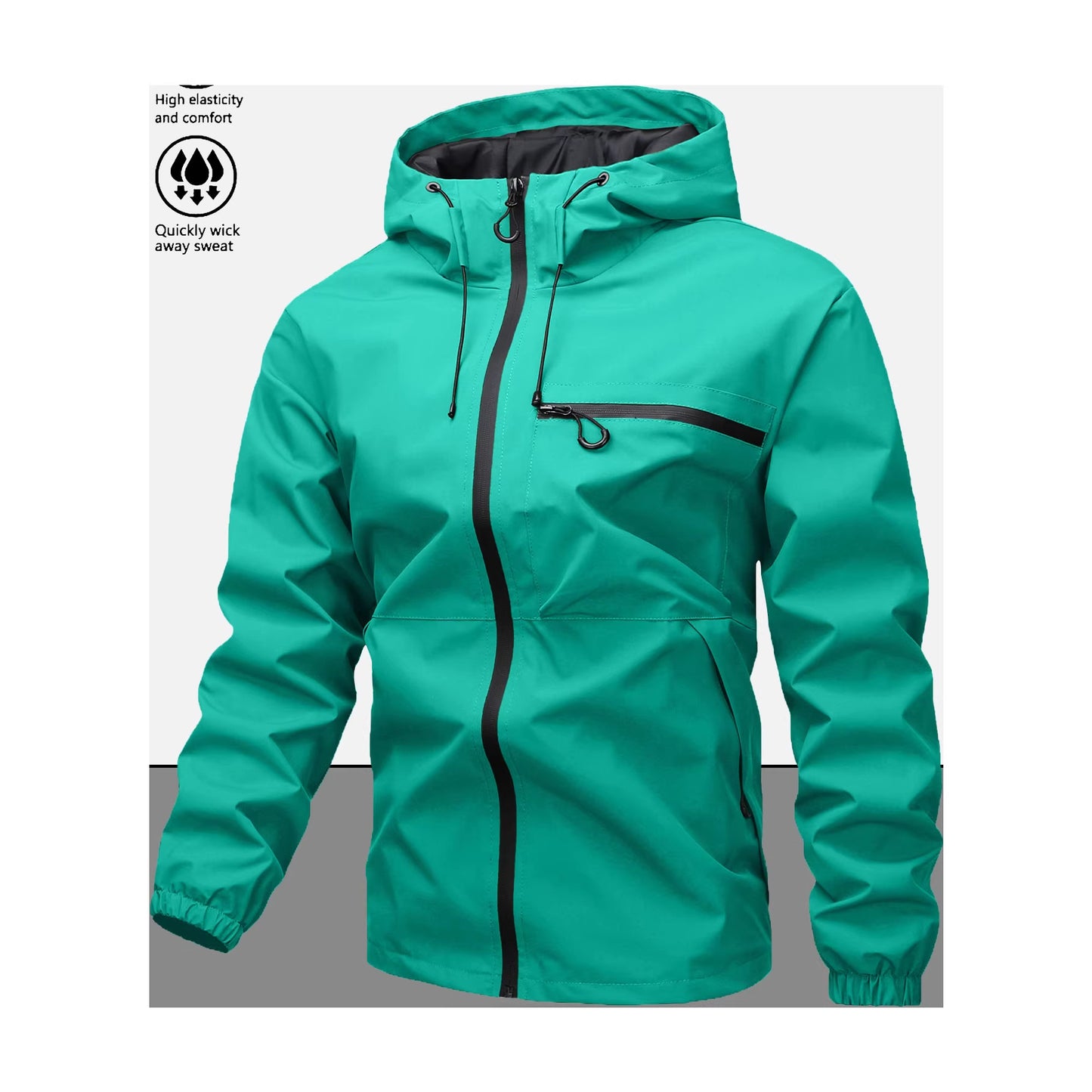 Men's Lightweight Water-Resistant Hooded Jacket