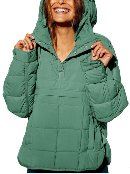 Women's Hooded Quilted Pullover Jacket
