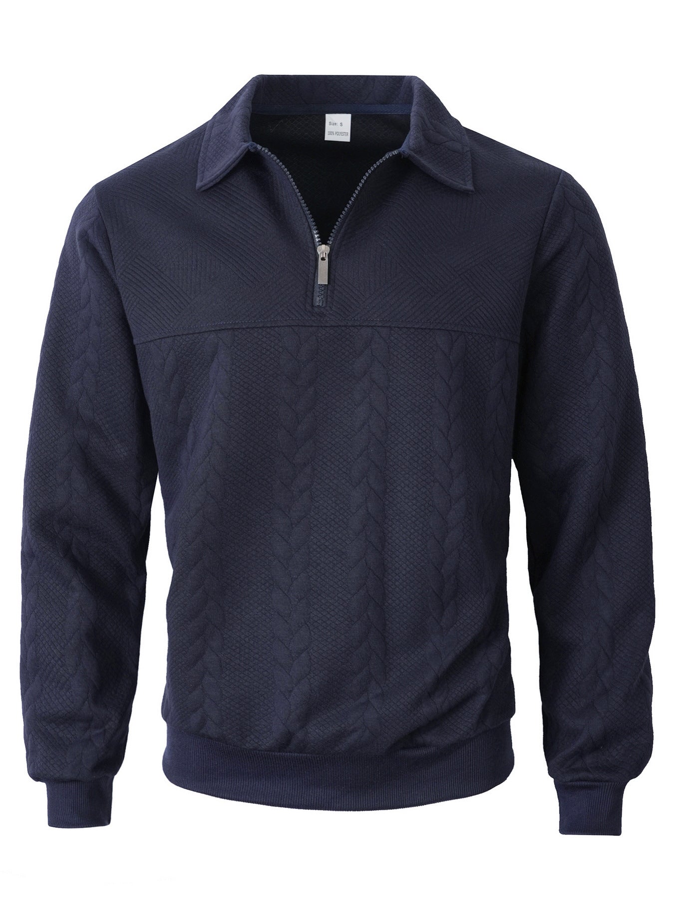 Men's Cable Knit Quarter-Zip Polo Sweater
