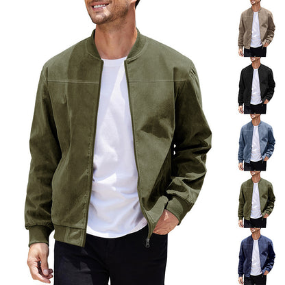 Men's Premium Suede-Touch Bomber Jacket
