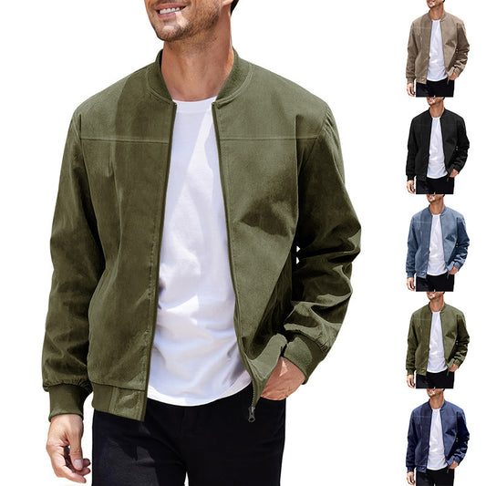Men's Premium Suede-Touch Bomber Jacket