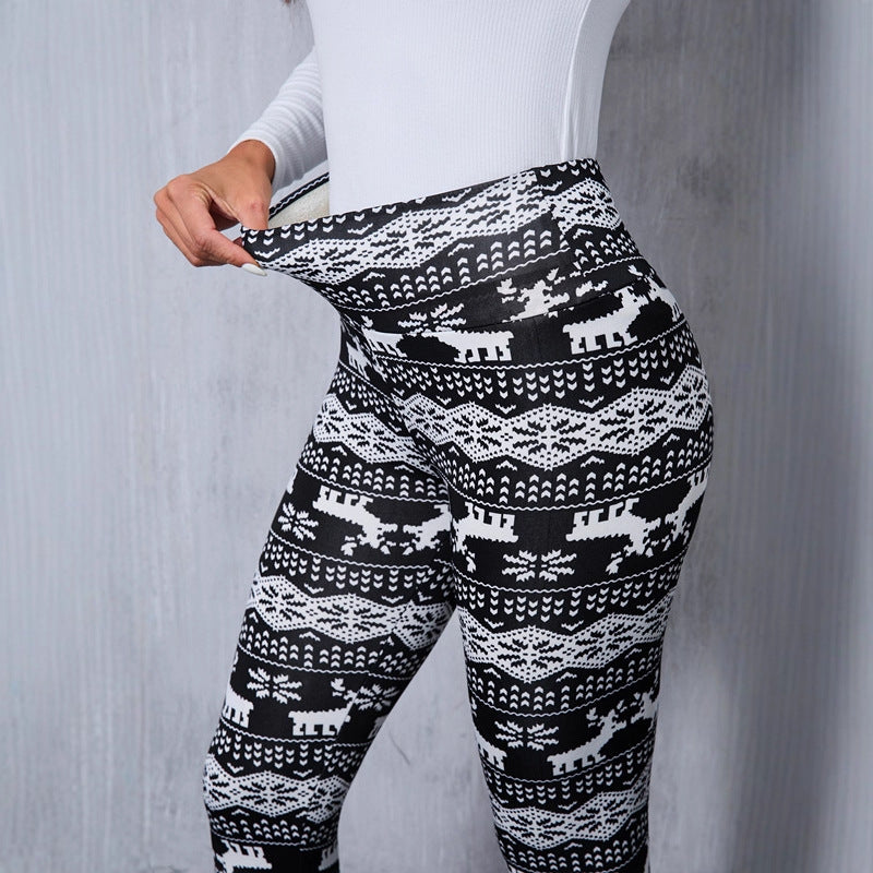 Women's Fleece-Lined Warm Leggings, High Waist Skinny Winter Pants