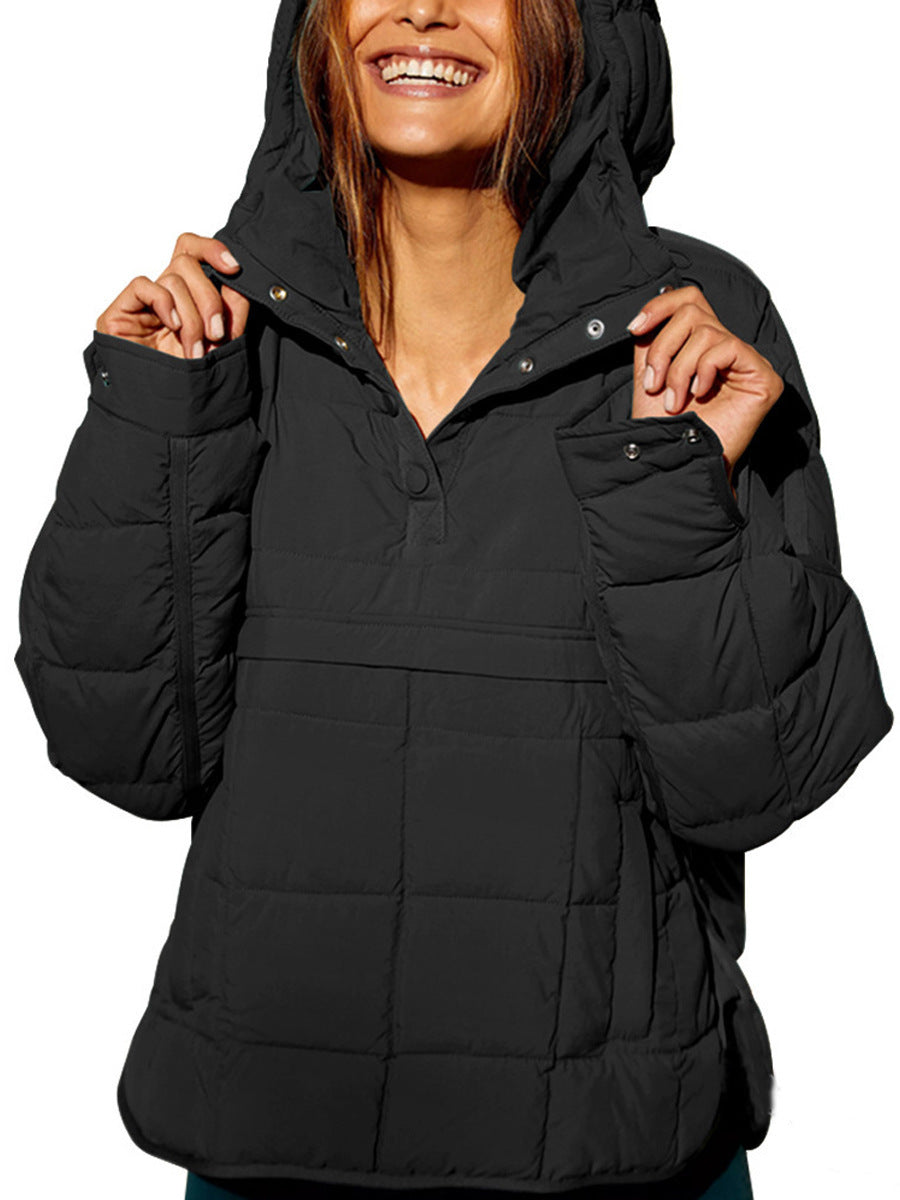 Women's Hooded Quilted Pullover Jacket