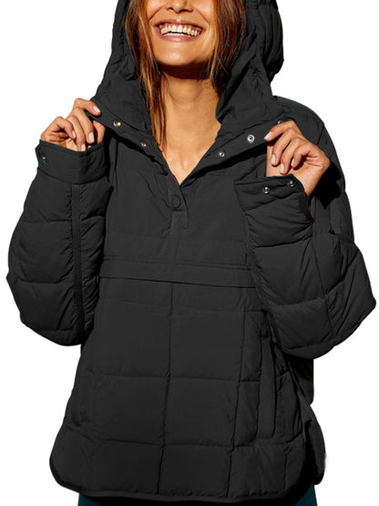 Women's Hooded Quilted Pullover Jacket