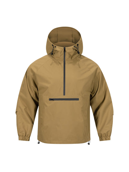 Men's Lightweight Water-Resistant Hooded Anorak Windbreaker Jacket