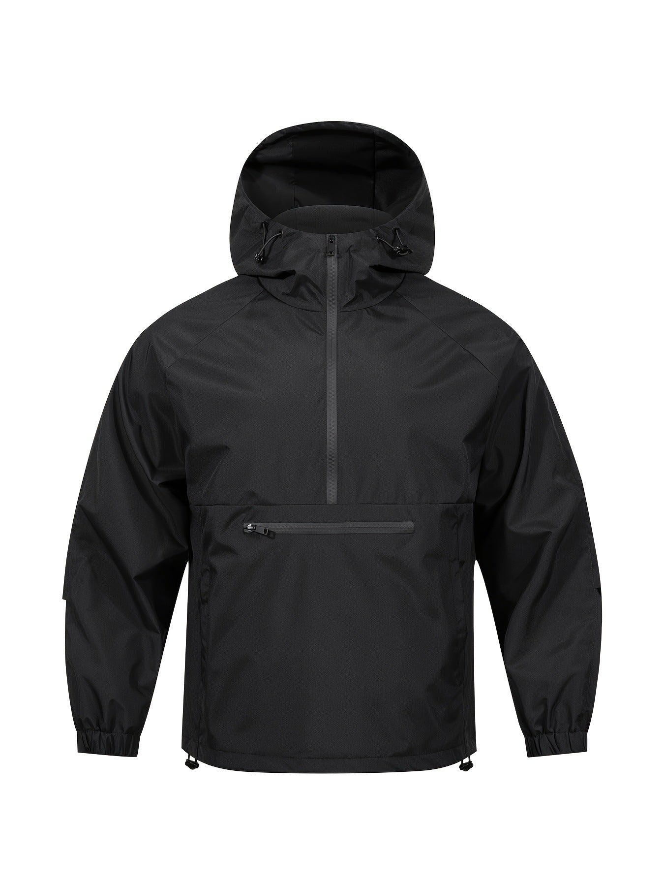 Men's Lightweight Water-Resistant Hooded Anorak Windbreaker Jacket