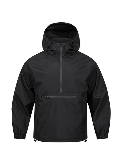 Men's Lightweight Water-Resistant Hooded Anorak Windbreaker Jacket