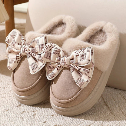 Cloud Bow Winter Slippers