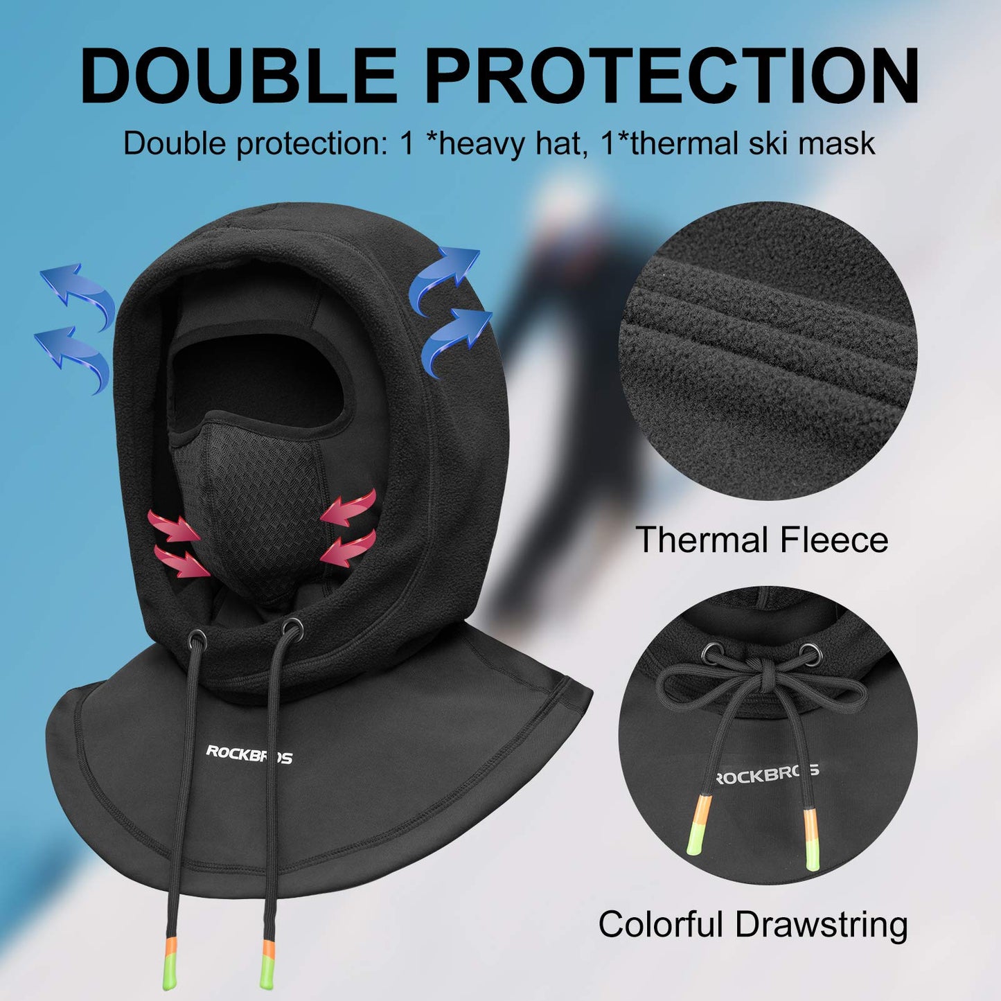 Winter Thermal Balaclava Hood – Full Face & Neck Protection