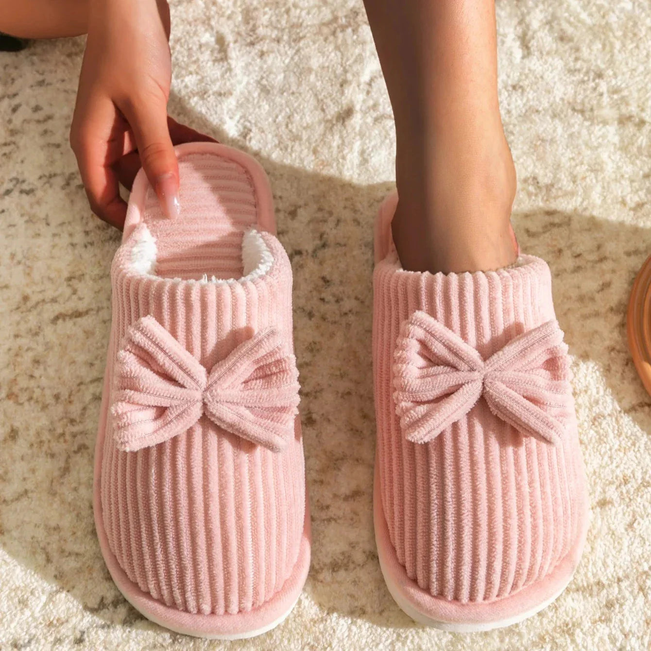 Bow Warm Slippers