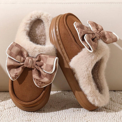 Cloud Bow Winter Slippers