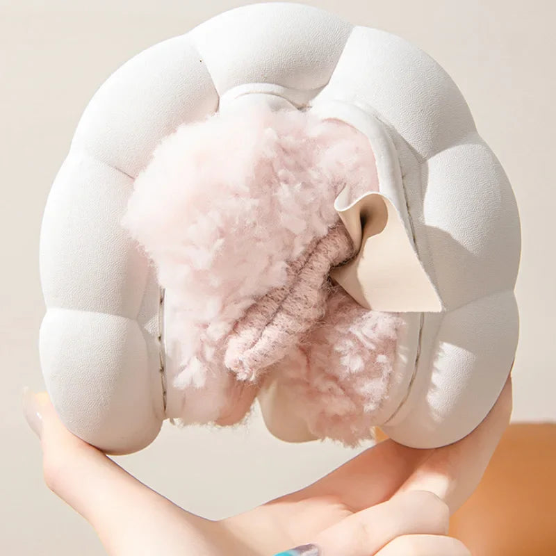 Cloud Bow Fur Slippers