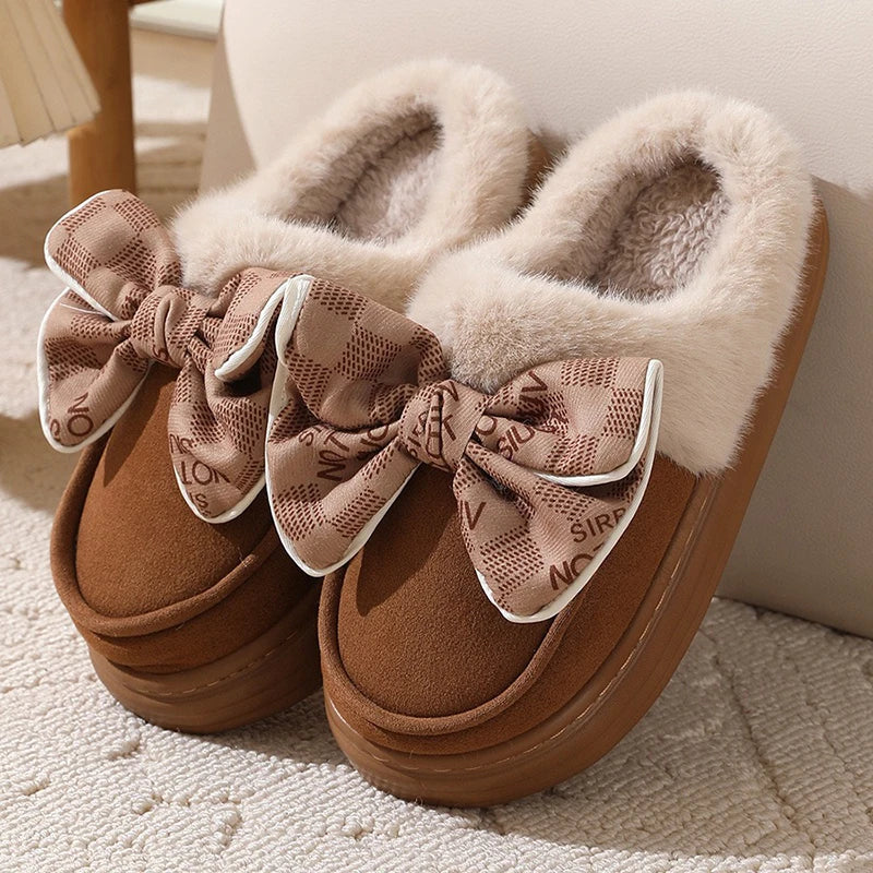 Cloud Bow Winter Slippers