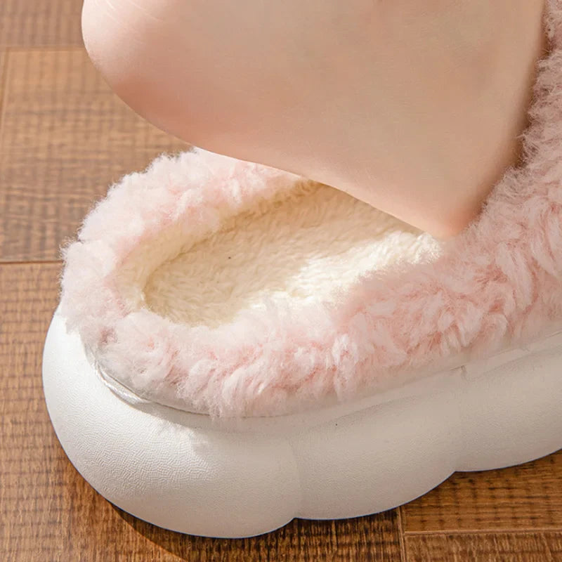 Cloud Bow Fur Slippers